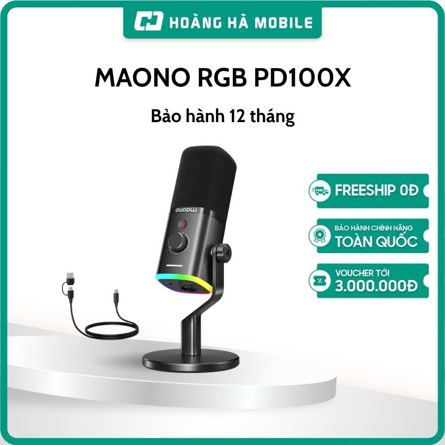 Micro thu âm có dây MAONO RGB PD100X - Bảo hành chính hãng 12 tháng