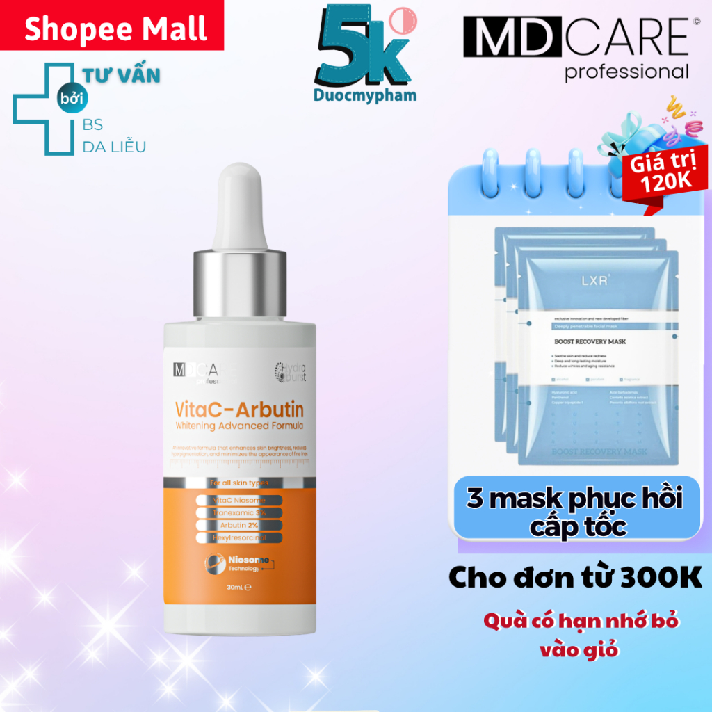 Serum Sáng Da MD CARE VitaC-Arbutin Serum - Whitening Advanced Formula Chống Lão Hoá 30ml