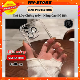Ốp lưng cứng Lens bảo vệ Camera siêu mỏng chống ố vàng trong suốt cho 17 16 pro max 15 12 13 ProMAX 14 Plus MVSTORE