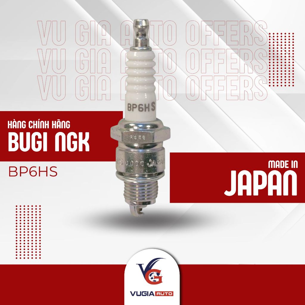 Bugi NGK - BP6HS [HÀNG CHÍNH HÃNG] chân ngắn/ động cơ 2 thì, máy bơm, máy cắt cỏ, máy nổ,...