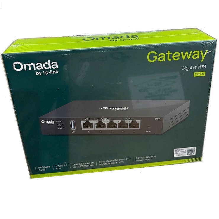 Cân bằng tải TP-Link TL-ER605 UN/2.30 (TL-R605) Omada VPN băng thông rộng, 3 WAN Gigabit
