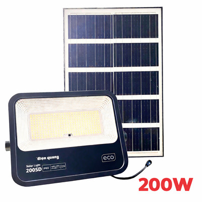 Đèn năng lượng mặt trời, LED Pha NLMT Điện Quang Ánh Sáng Trắng, Chống Nước IP65 Công suất từ 60W - 300W, Bảo hành 2 năm