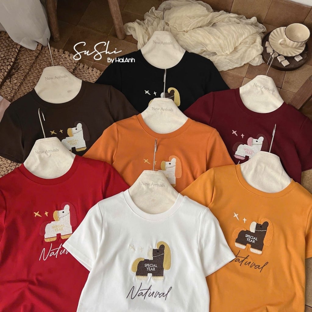 [𝑯𝒂 𝑨𝒏𝒉] Áo Cộc Phông Ngựa Natural QCL1