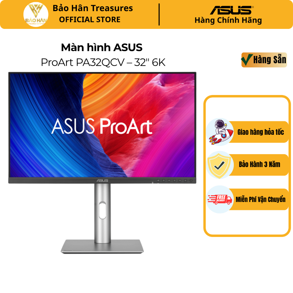 Màn hình ASUS ProArt PA32QCV 32 inch 6K HDR chuyên đồ họa - Hàng Chính Hãng