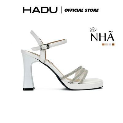 [BST NHÃ] Giày Sandal Cao Gót 9P Đế Vuông 3 Quai Đính Đá LYNDA HADU M984 Da PU Cao Cấp BH 12T