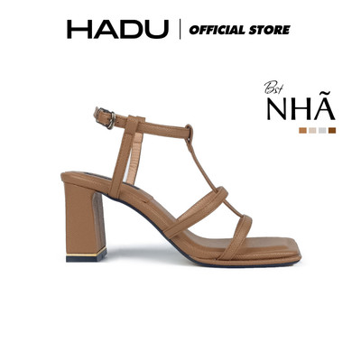 [BST NHÃ] Sandal Cao Gót 7P Đế Vuông Quai Ngang 3 Dây LAURA HADU M7159 Da Vân Siêu Bền BH 12T