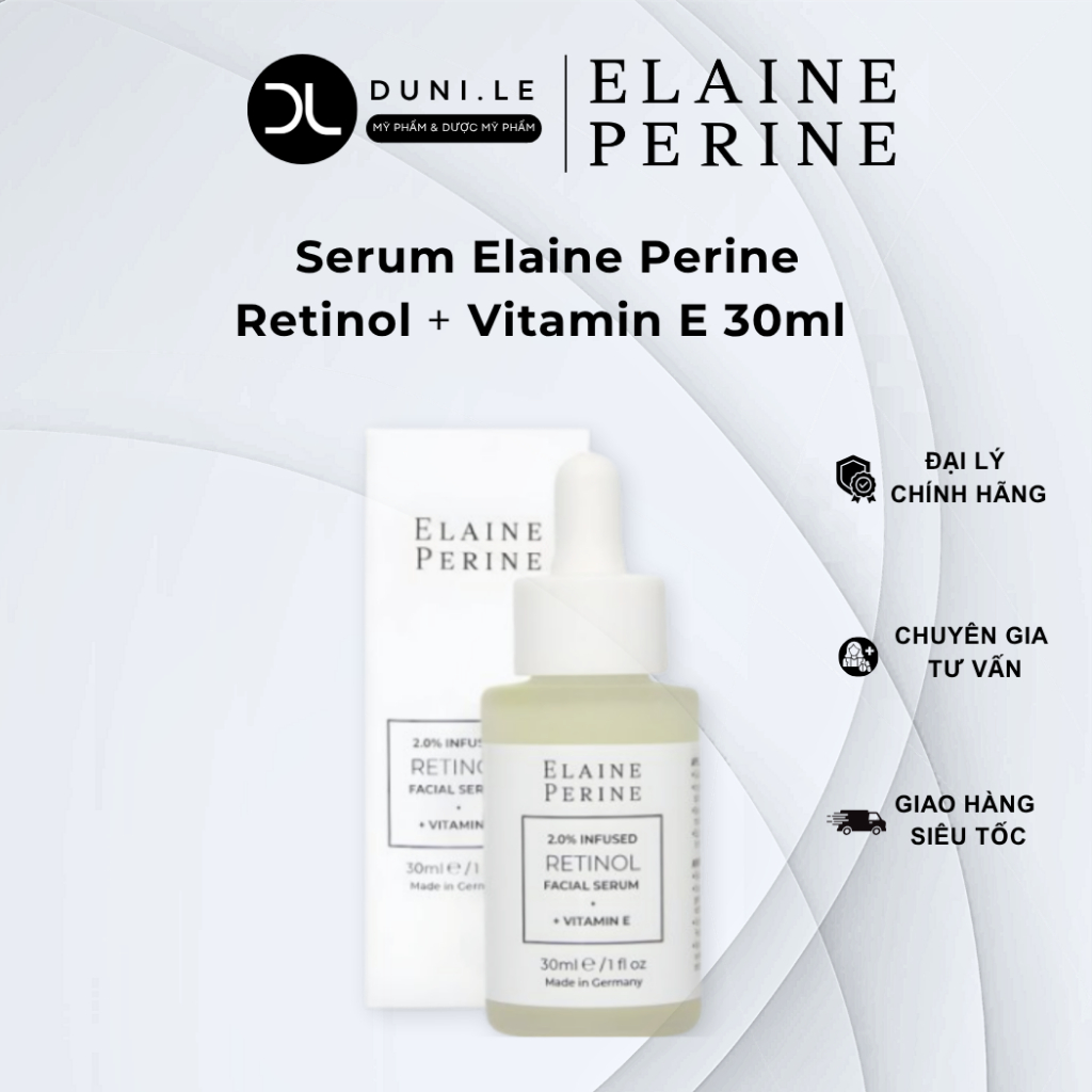 Serum Elaine Perine Retinol 2.0% Infused Retinol Serum + Vitamin E 30ml trẻ hoá, xoá nhăn | Duni Le 