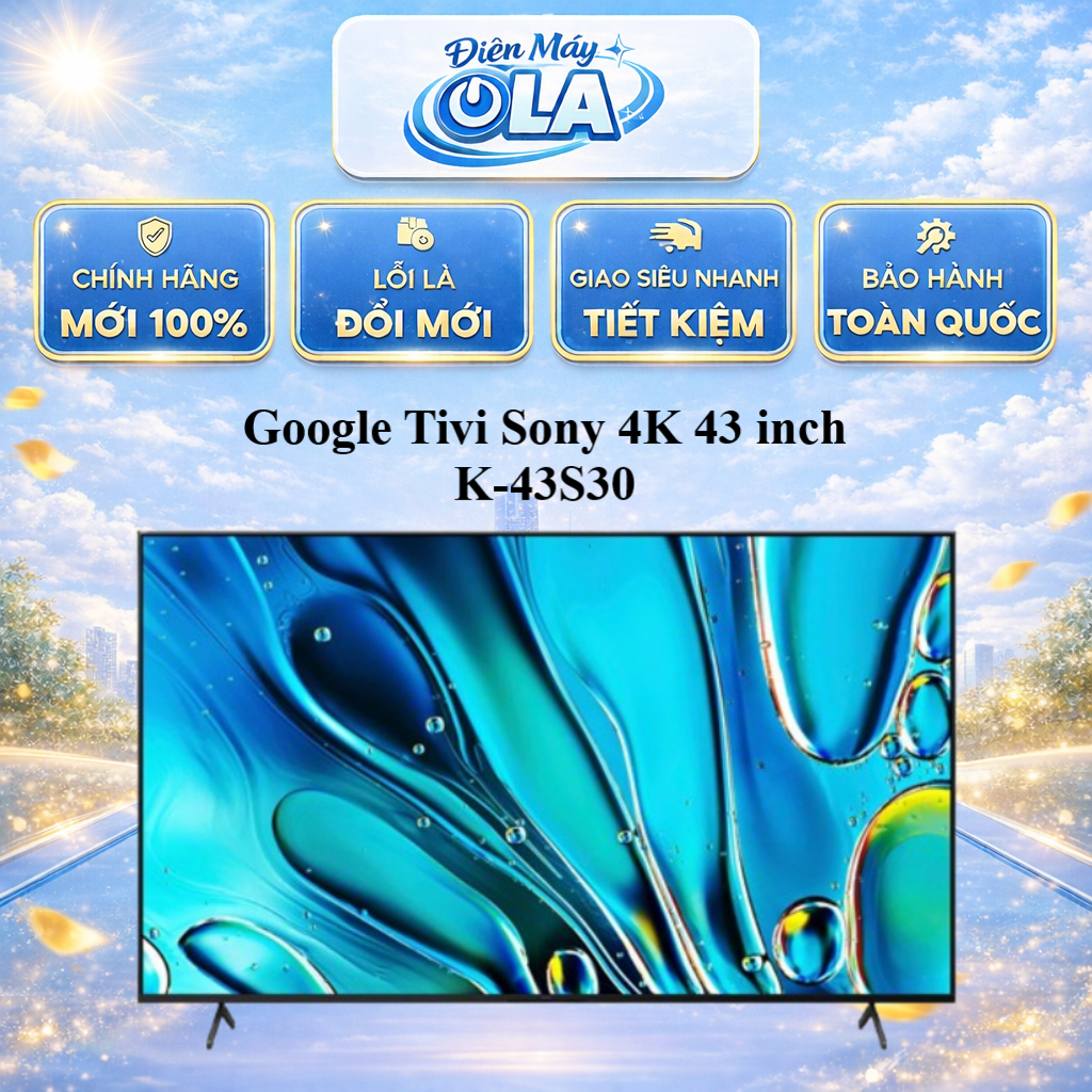 K-43S30 - Google Tivi Sony 4K 43 Inch K-43S30 - Bảo Hành Chính Hãng - GIAO TOÀN QUỐC