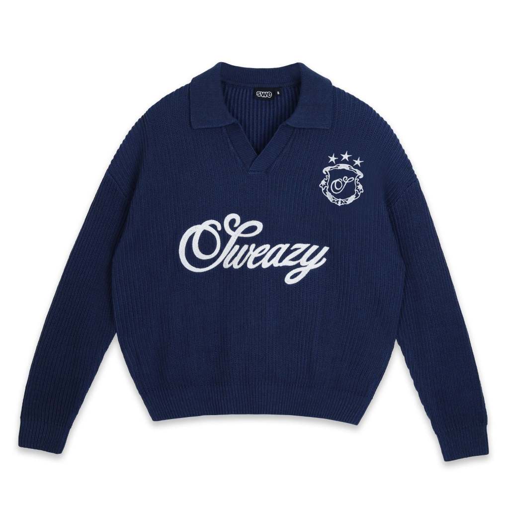ÁO SWE L/S KNIT POLO - NAVY