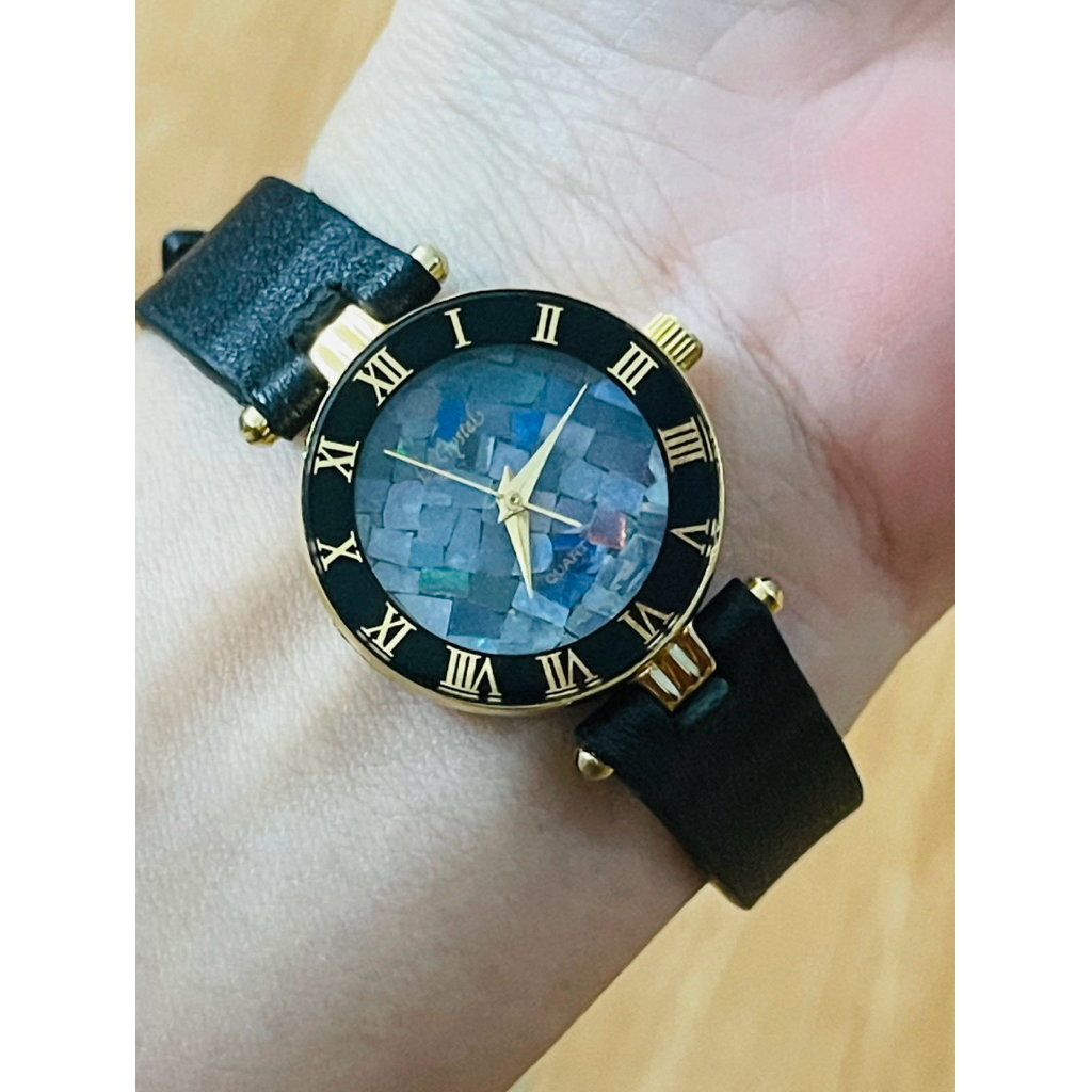 Đồng hồ Le Crystal Nhật mặt full đá Opal Úc siêu đẹp.