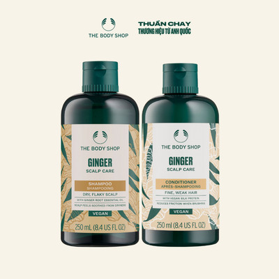 Combo Dầu Gội & Dầu Xả Gừng Cho Tóc Khô Gàu Ginger Scalp Care 250ml The Body Shop