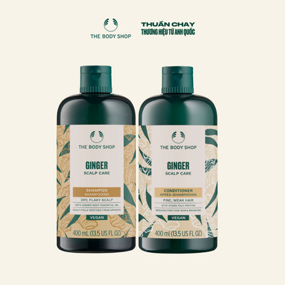 Combo Dầu Gội Và Dầu Xả Gừng Ginger Scalp Care Shampoo & Conditioner 400ml The Body Shop