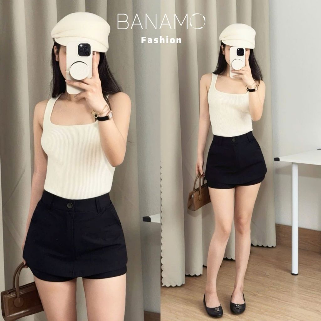 Quần váy kaki nữ BIGSIZE Banamo Fashion chân váy ngắn chữ A cạp cao có túi trẻ trung năng động phong cách Hàn Quốc 581 | BigBuy360 - bigbuy360.vn