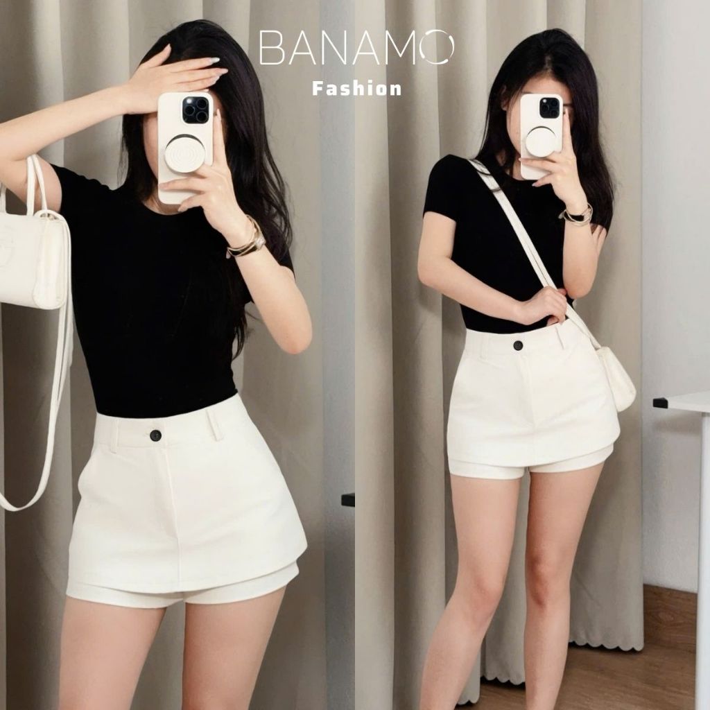 Quần váy kaki nữ BIGSIZE Banamo Fashion chân váy ngắn chữ A cạp cao có túi trẻ trung năng động phong cách Hàn Quốc 581 | BigBuy360 - bigbuy360.vn