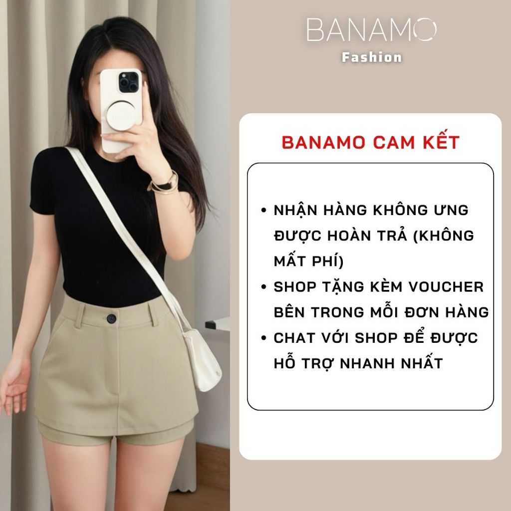 Quần váy kaki nữ BIGSIZE Banamo Fashion chân váy ngắn chữ A cạp cao có túi trẻ trung năng động phong cách Hàn Quốc 581 | BigBuy360 - bigbuy360.vn