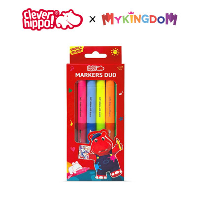 Bộ 12 Bút Marker 2 Đầu 24 Màu CLEVER HIPPO MARKER1201