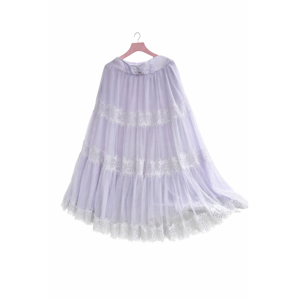 Chân váy voan tím midi Axes femme sz M
