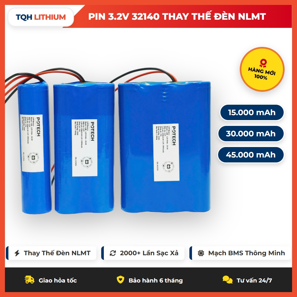 Khối 3.2V Dung Lượng 15.000mAh/ 30.000mAh/ 45.000mAh Thay Thế Đèn Năng Lượng Mặt Trời - IFR32140 Mới
