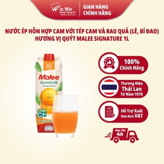 Nước Ép Hỗn Hợp Cam với Tép Cam Và Rau Quả (Lê, Bí Đao) Hương Vị Quýt Malee Signature 1L - Nhập Khẩu Thái Lan