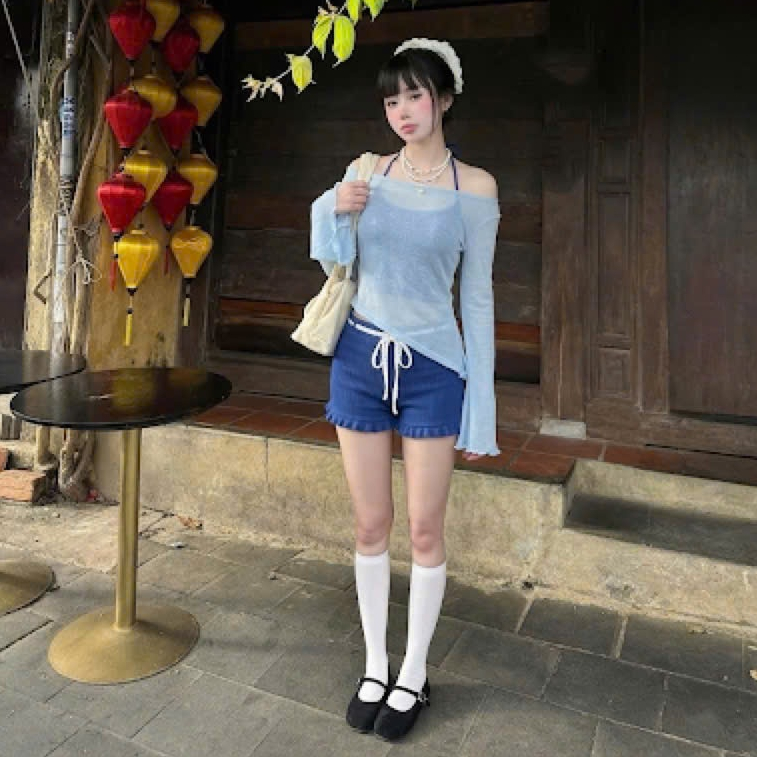 [SET ĐI BIỂN] Set Hai Mảnh Đi Biển Vạt Chéo Xuyên Thấu Mỏng Mát Dáng Dài Tay Loe Kèm Áo 2 Dây Mặc Mát Mùa Hè Đi Du Lịch | BigBuy360 - bigbuy360.vn