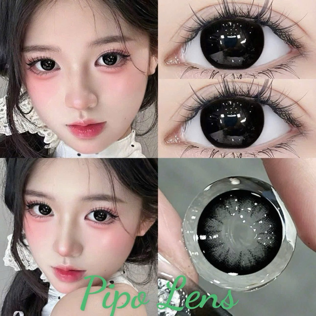 Lens đen giãn tròng 14.5mm, lens đen 14.2mm, lens đen 14.0mm, Lens có cận 0-10 độ