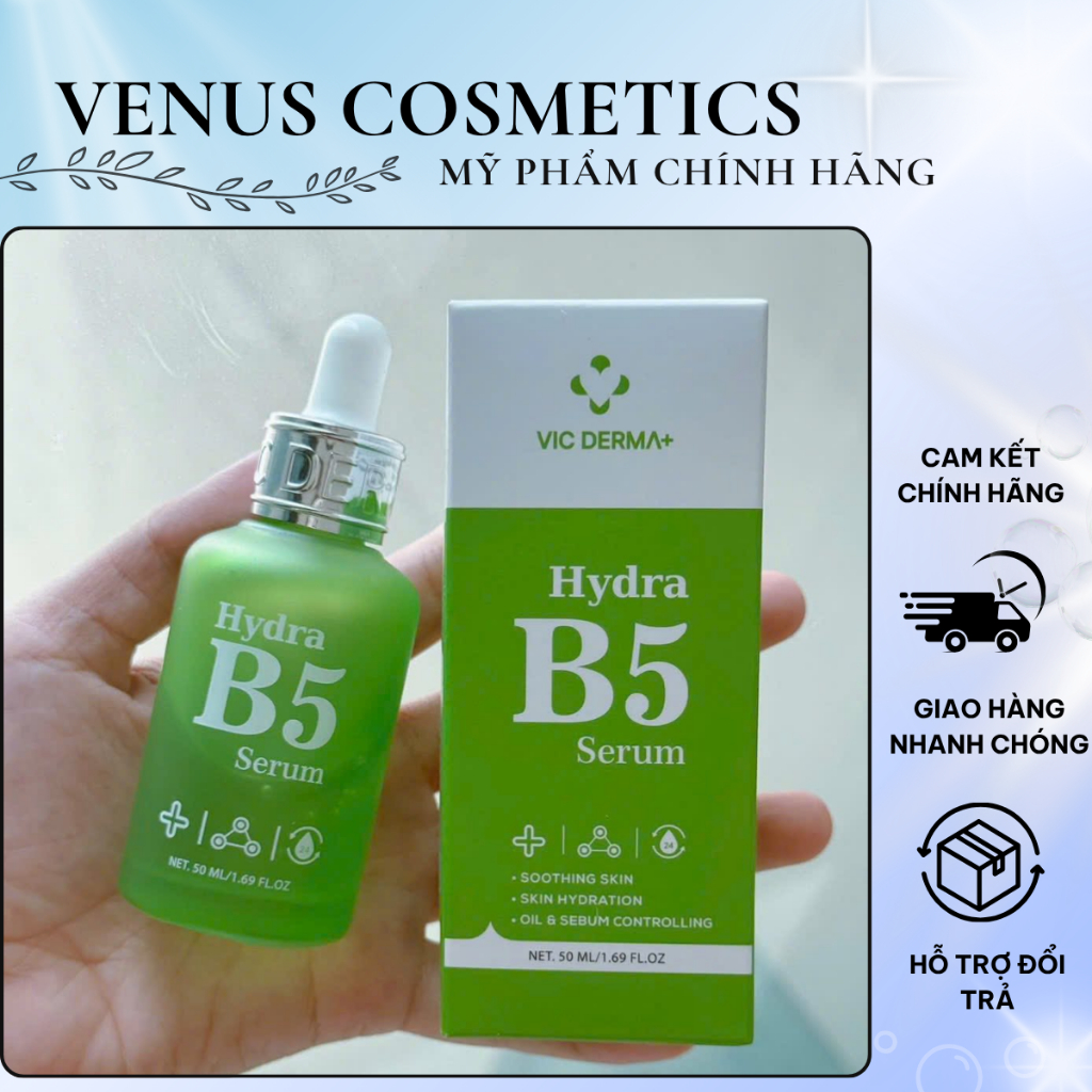 (Chính hãng) Serum B5 Phục Hồi, Cấp Ẩm, Làm Dịu Nhanh chóng VICDERMA+ Serum Hydra B5 50ml