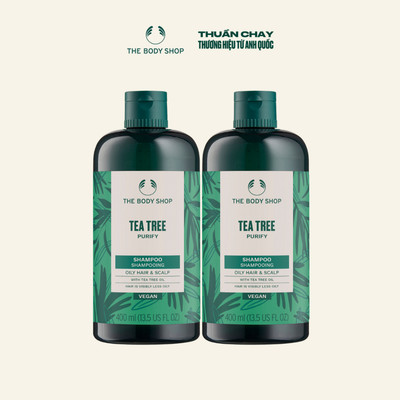 Combo 2 Dầu Gội Tea Tree Cho Tóc Dầu Purifying & Balancing Shampoo 400ML The Body Shop