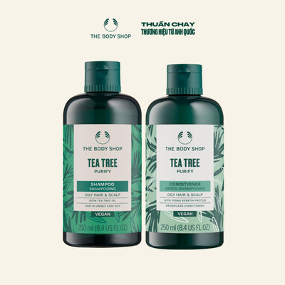 Combo Dầu Gội & Dầu Xả Tràm Trà Cho Tóc Dầu Tea Tree 250ml The Body Shop