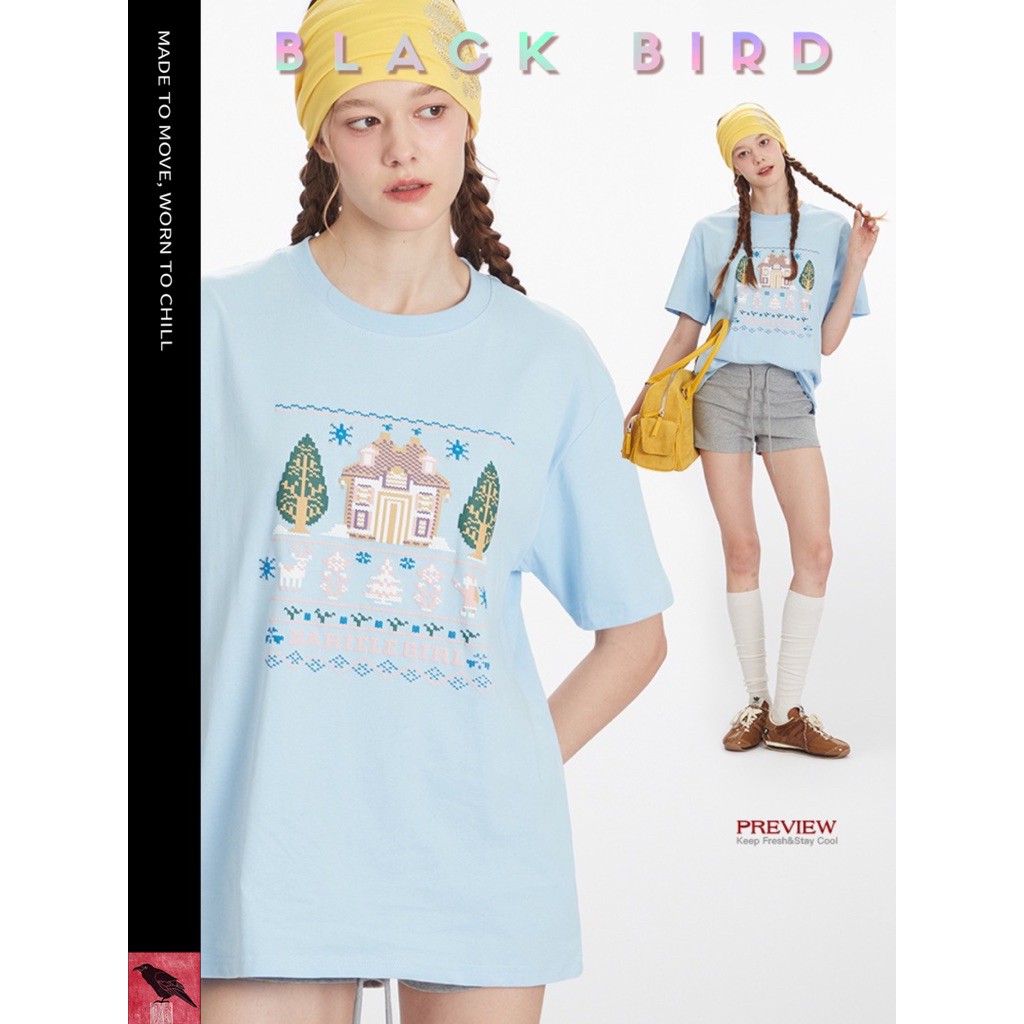 Áo thun Baby Blue “Fairytale House” – Chill Summer Tee