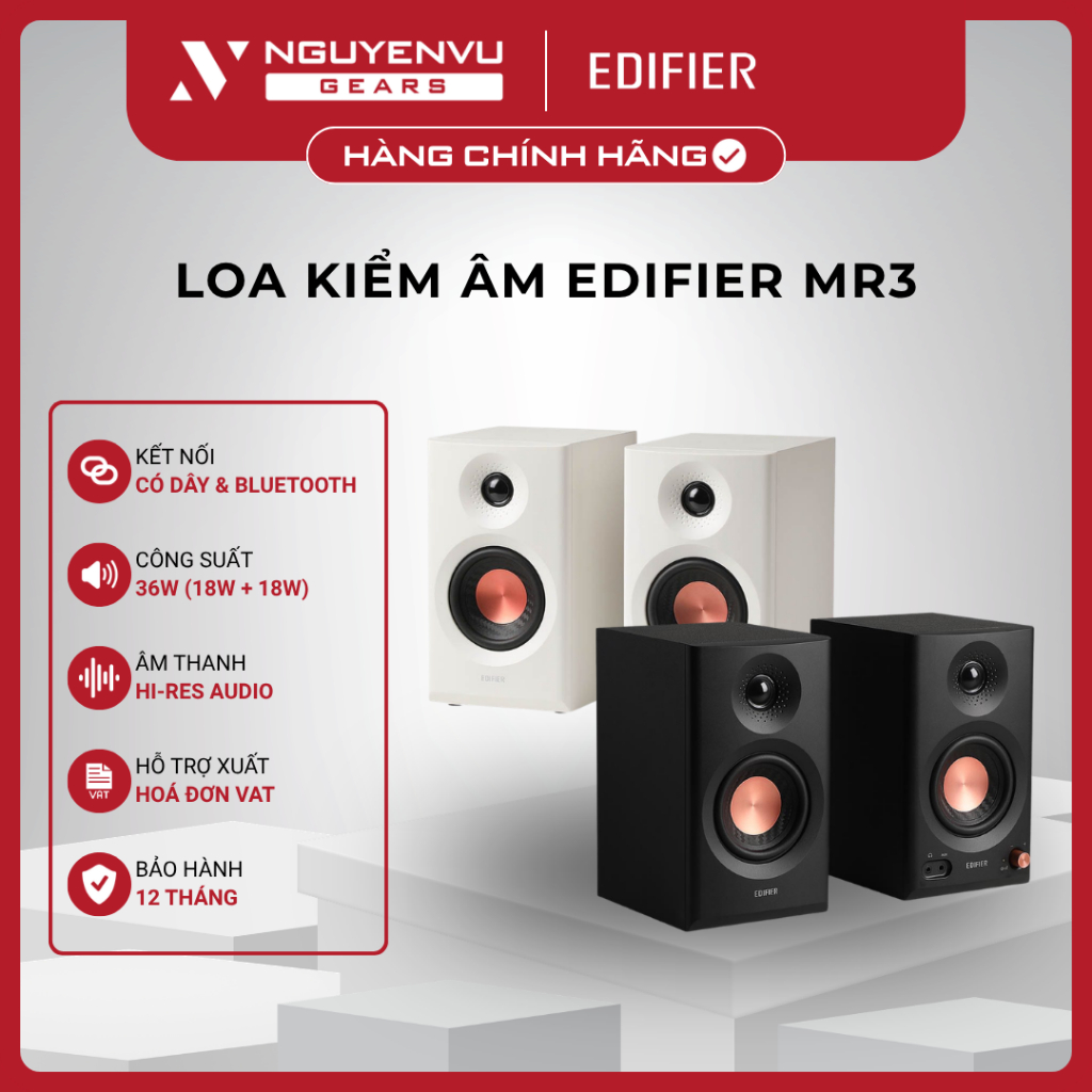 [Full VAT] Loa kiểm âm Bluetooth Edifier MR3 - Công suất 36W - Bluetooth 5.4 - BH 12 Tháng