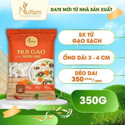 Nui Ăn Dặm Cho Bé, Nui Gạo Hữu Cơ Nuffam - Túi 350gr