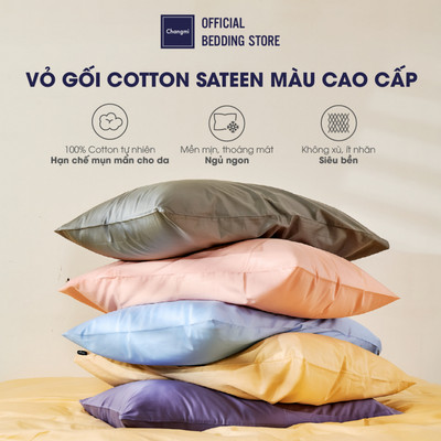 Vỏ Gối 100% Cotton Tự Nhiên Cao Cấp Changmi Bedding cao cấp mềm mịn và thoáng mát - 1 cái