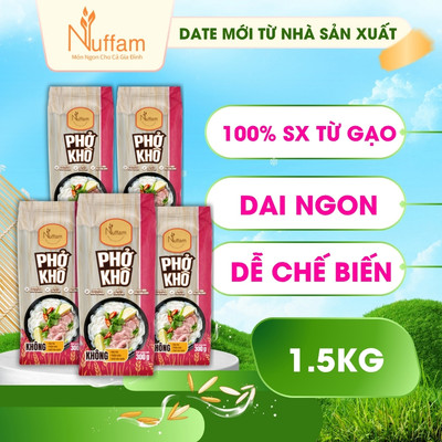(1.5kg) Phở Gạo Khô Hữu Cơ Nuffam Dai Ngon Tự Nhiên 300g
