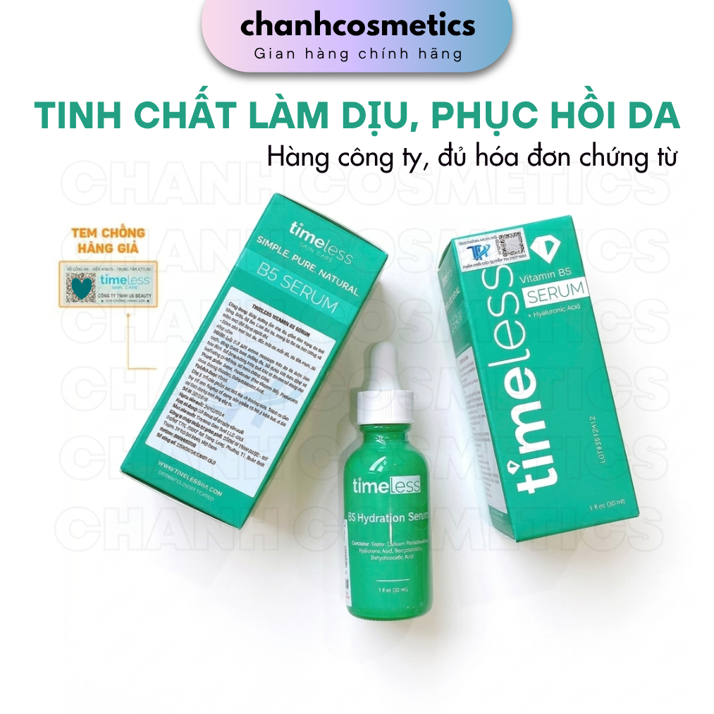 Tinh Chất Timeless Vitamin B5 + Hyaluronic Acid Cấp Nước Và Phục Hồi Da 30ml Duduhouse CHANH COSMETI