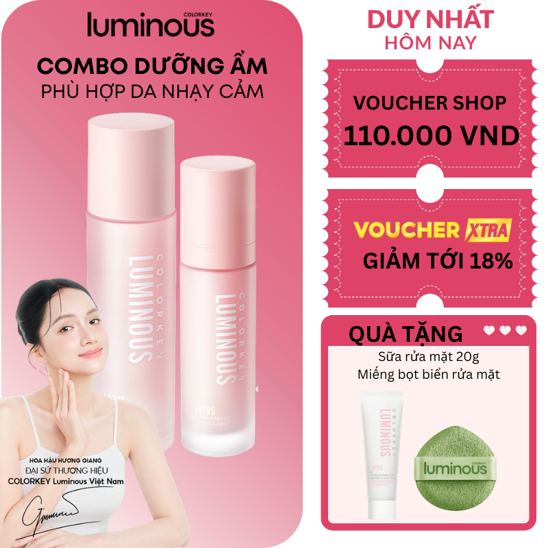 [SPECIAL COMBO] 1 Chai TONER COLORKEY LUMINOUS 100ml & 1 GEL COLORKEY LUMINOUS 50ml | Hỗ Trợ Cấp Ẩm 
