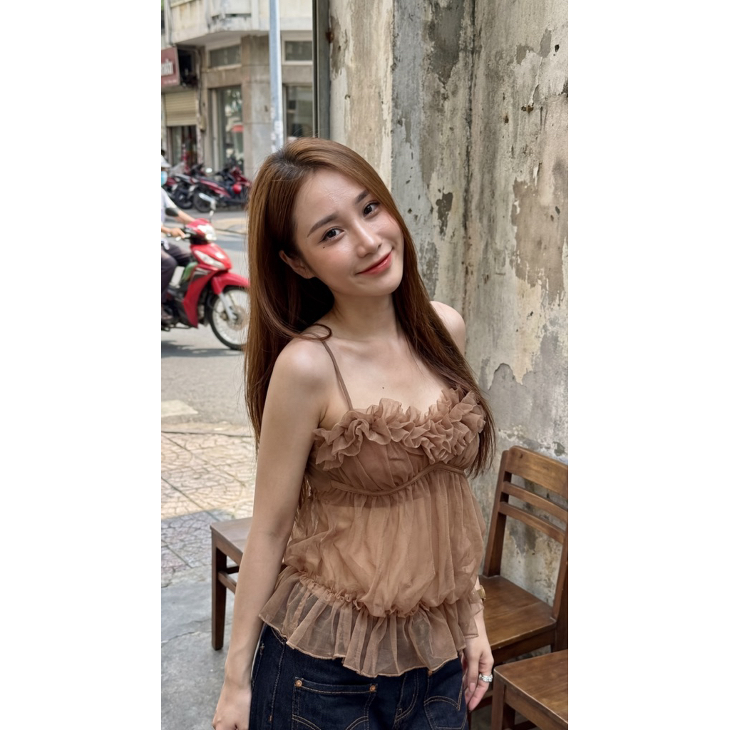 Áo 2 dây nữ bèo ngực phối bo eo TABISHOP Áo kiểu nữ sexy mặc đi chơi hè đi biển du lịch (295) | BigBuy360 - bigbuy360.vn