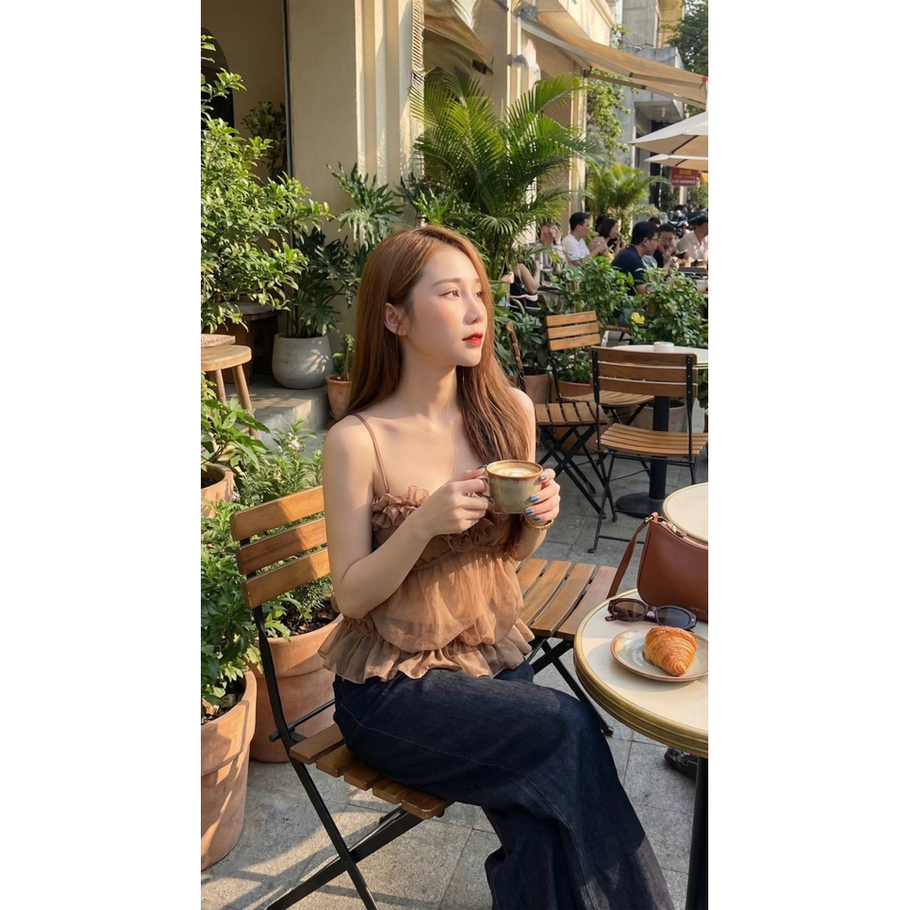 Áo 2 dây nữ bèo ngực phối bo eo TABISHOP Áo kiểu nữ sexy mặc đi chơi hè đi biển du lịch (295) | BigBuy360 - bigbuy360.vn