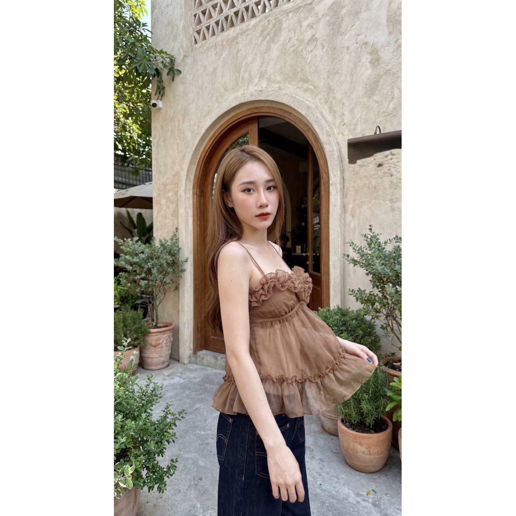 Áo 2 dây nữ bèo ngực phối bo eo TABISHOP Áo kiểu nữ sexy mặc đi chơi hè đi biển du lịch (295) | BigBuy360 - bigbuy360.vn