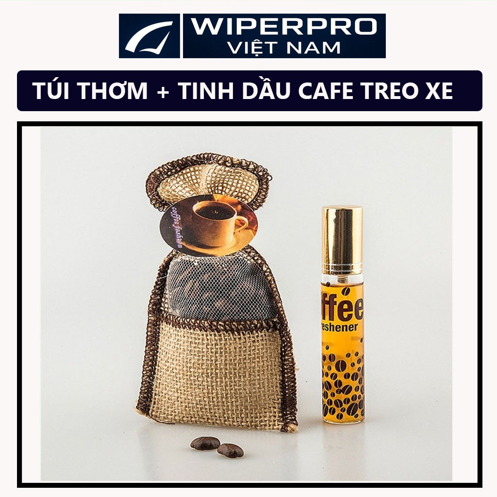 Túi Thơm Cafe Treo Ô Tô, Xe Hơi - Có Kèm Chai Tinh Dầu Cafe - Khử mùi hôi trong xe ô tô - WP