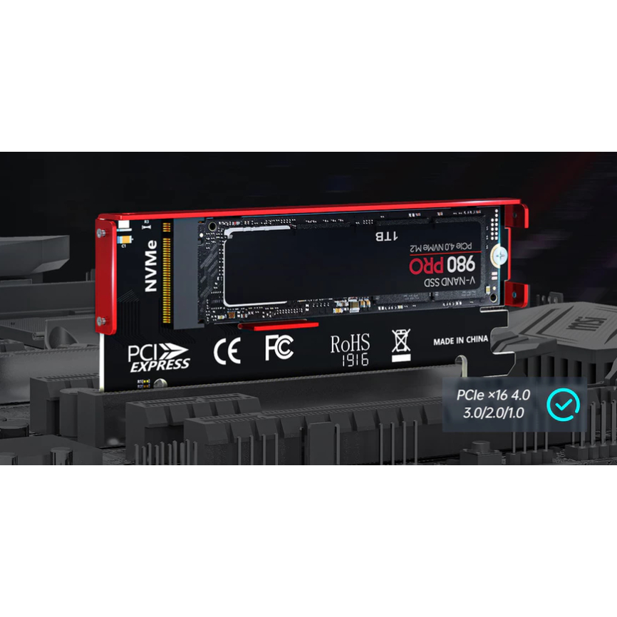 JEYI Card Mở Rộng m.2 nvme Sang pcie 4.0 x16 pcie x16 gen4