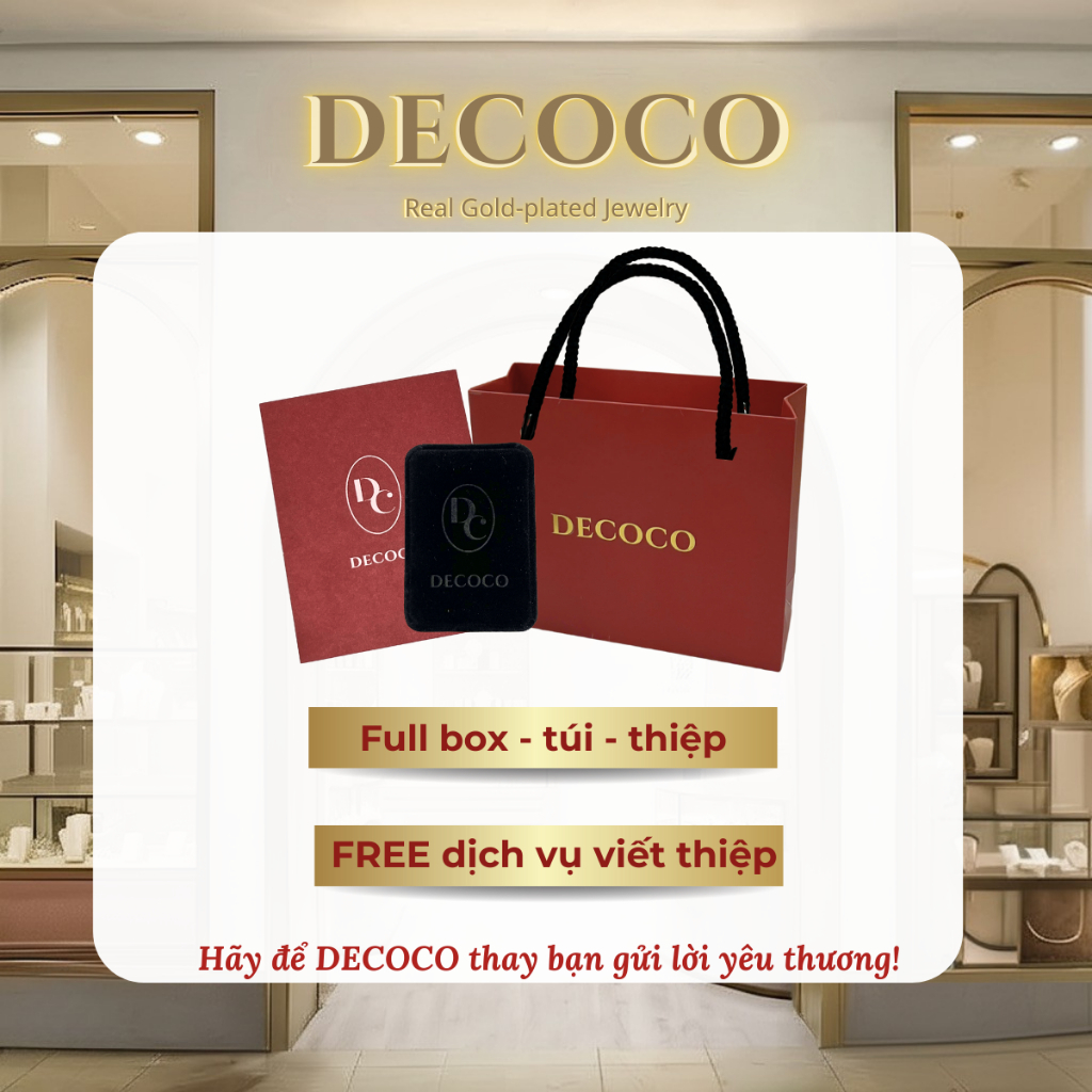[HÀNG MỚI VỀ] Set vòng cổ và vòng tay cỏ 4 lá xoay SPIN DECOCO (kèm Túi giấy + Hộp + Thiệp) | BigBuy360 - bigbuy360.vn