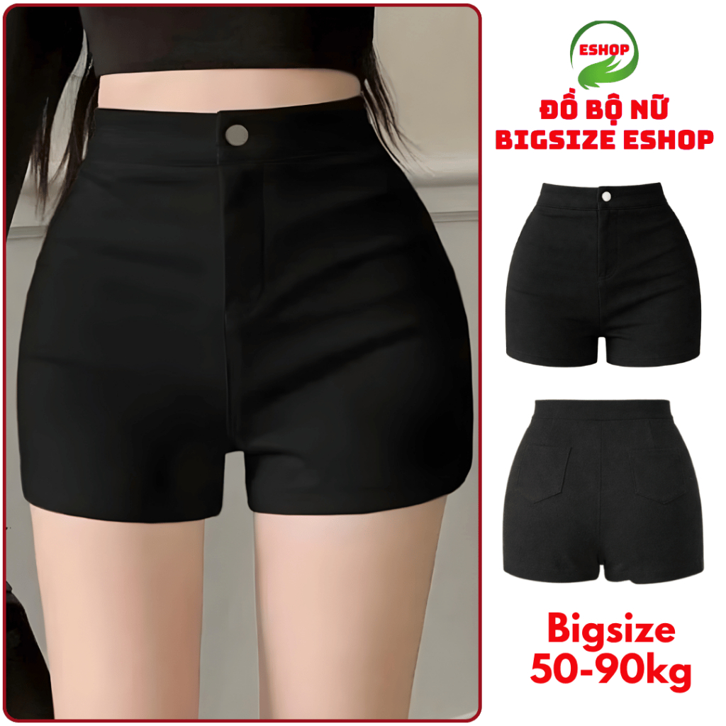 Quần Đùi Nữ Bigsize Vải Umi Co Giãn 4 Chiều Cạp Cao ESHOP Quần Short Nữ Dance Thể Thao Lưng Cao