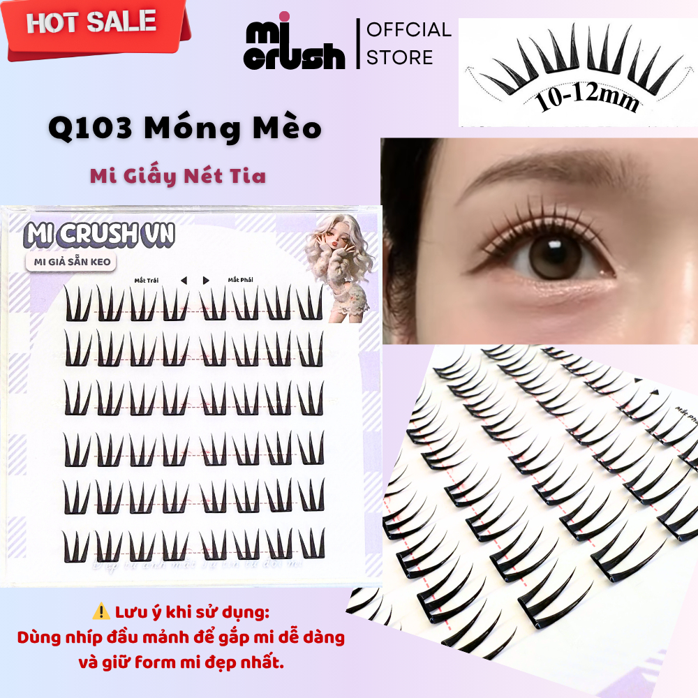 Mi Giả Sẵn Keo Tự Dính Phong Cách Hàn Quốc Tự Nhiên MI CRUSH VN - Lông Mi Giả Gắn Sẵn Keo Tiện Lợi D