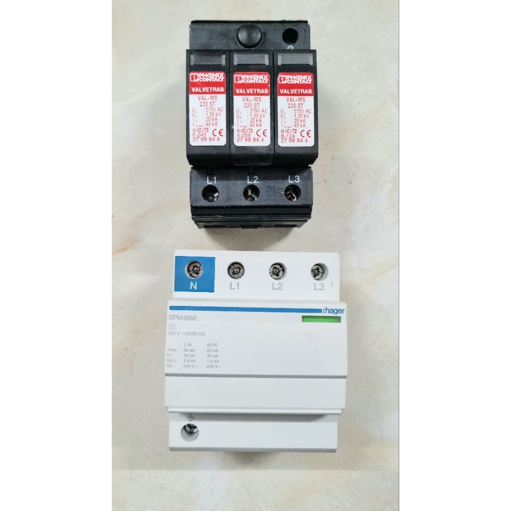 Chống sét lan truyền 3pha Phoenix contact 40ka, hager 65ka , Mersen 40ka tháo máy đẹp, hoạt động tốt