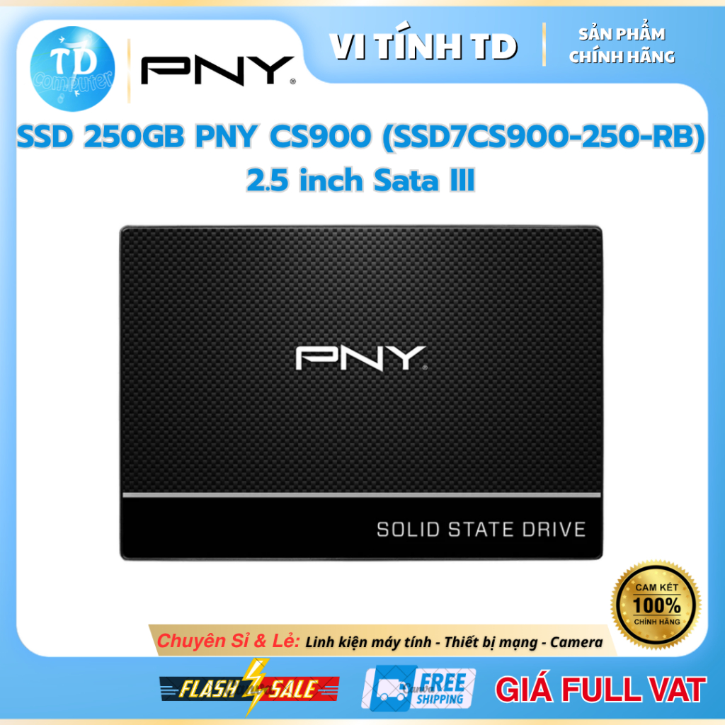 Ổ cứng SSD 250GB PNY CS900 (SSD7CS900-250-RB) 2.5 inch Sata III - Hàng chính hãng