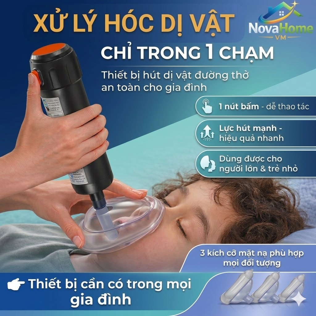 Thiết Bị Hút Dị Vật Đường Thở Heimlich Giúp Cứu Hóc Nghẹn, Nghẹt Thở Dành Cho Mọi Gia Đình