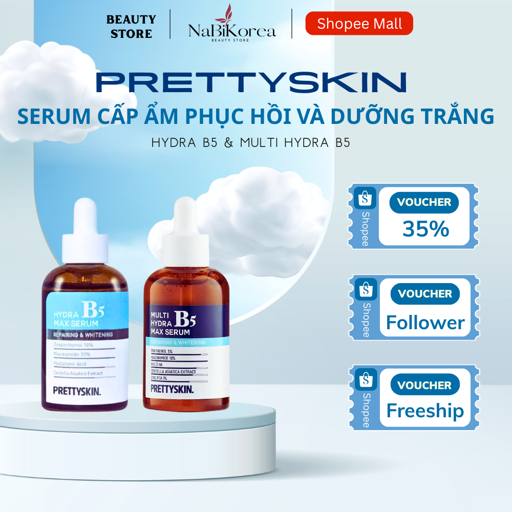 Tinh Chất Multi Hydra B5 Và Hydra B5 Max Serum Prettyskin SenaDemar 50ml, Giúp Cấp Ẩm Phục Hồi Và Dư