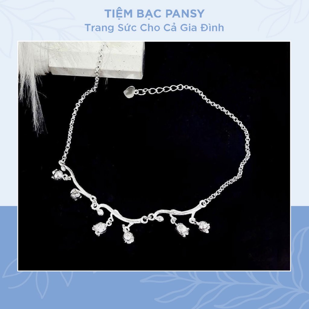 Lắc chân hoa linh lan thanh lịch, nhẹ nhàng chất liệu bạc ta cao cấp
