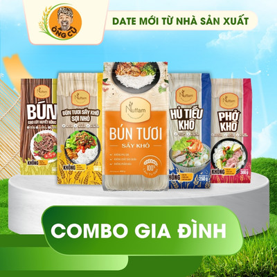 Bún Tươi Sấy Khô 400gr, Bún Sợi Nhỏ 300gr, Phở Gạo Khô 300gr, Hủ Tiếu Khô 250gr, Bún Gạo Lứt 200gr