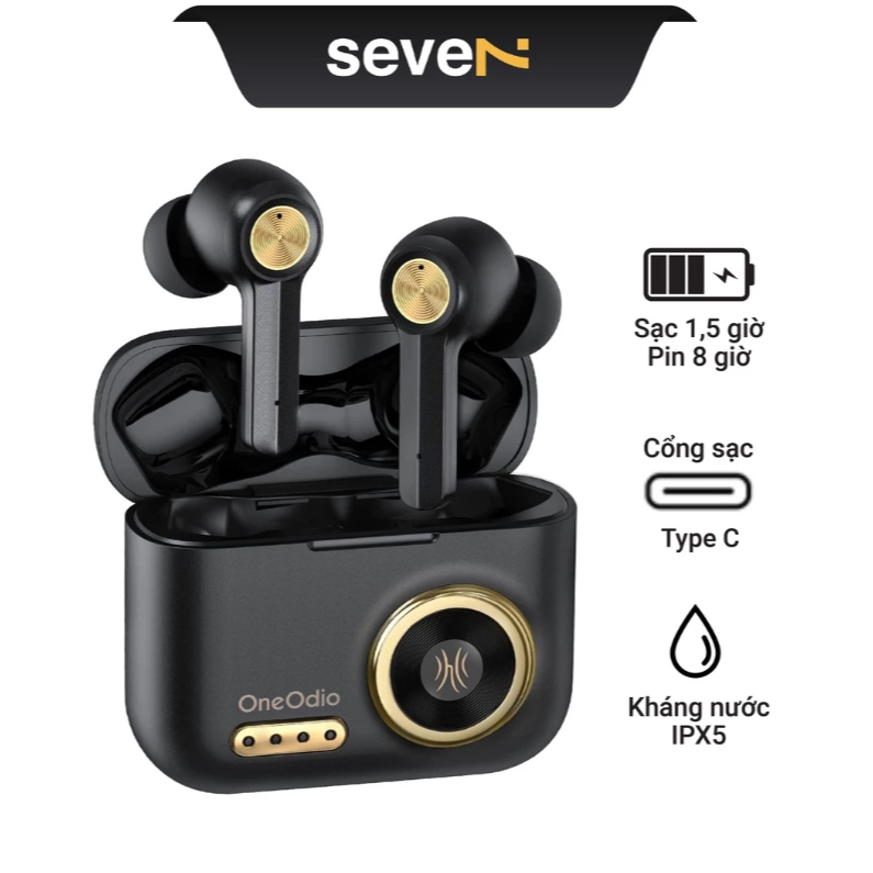 Tai nghe bluetooth không dây TWS OneOdio F2 - Bluetooth 5.0,Cảm ứng, Kháng nước IPX5, Thời gian sử d
